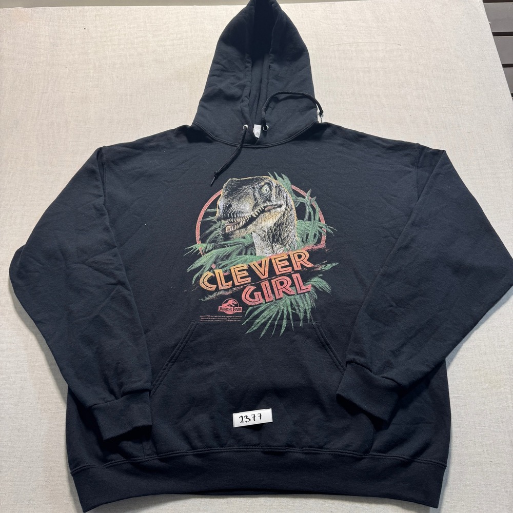 Jerzees Jurassic Park Hoodie Mens XL Black